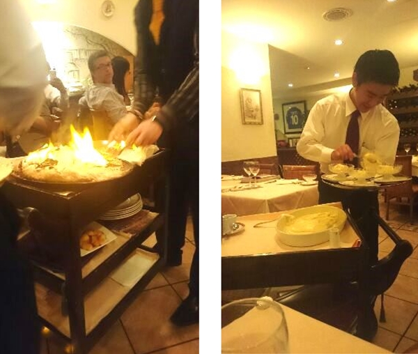 目の前で出来立てをサーブしてくれます！