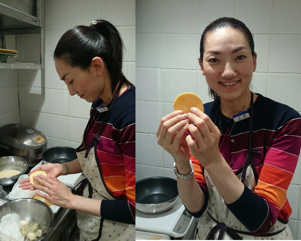 午前中はせっせと百合根あんヘルシーどら焼き調理中！